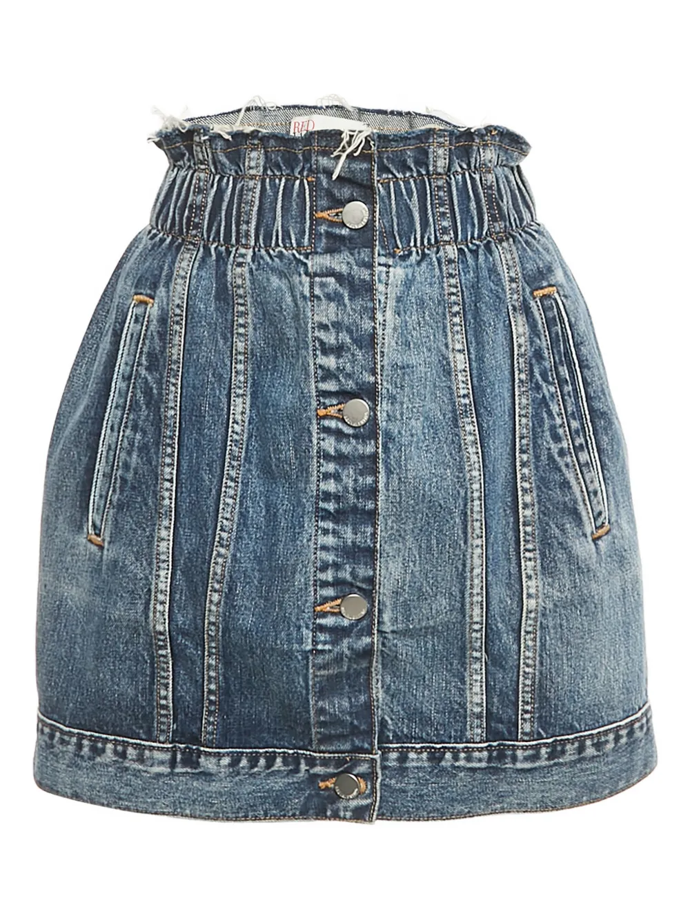 Valentino Pre-Owned frayed denim mini skirt - Blu