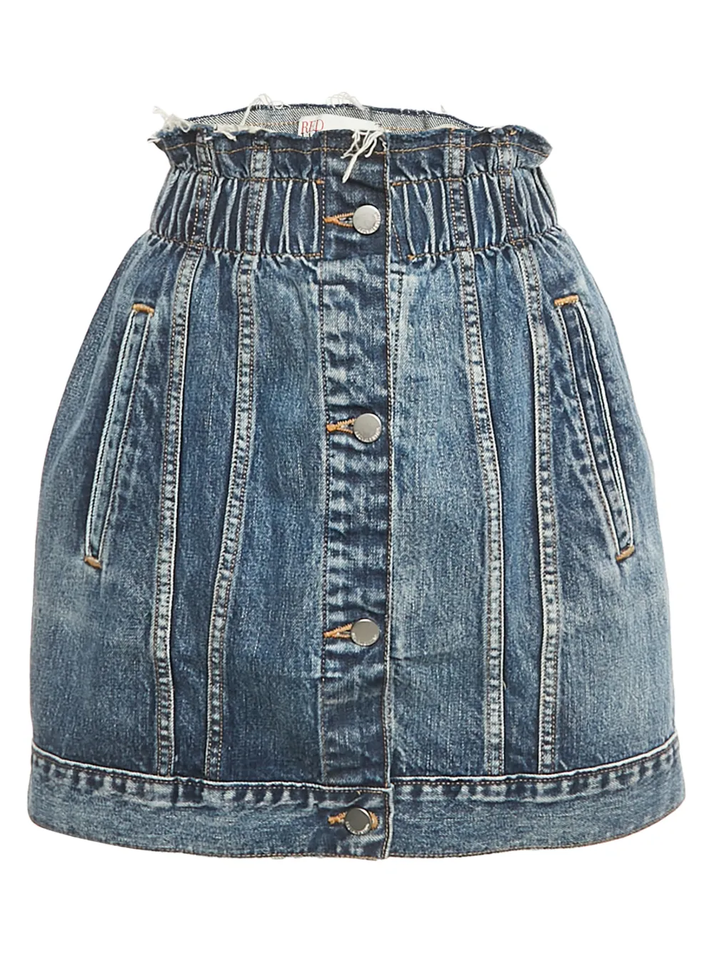 Valentino Pre-Owned frayed denim mini skirt - Blauw