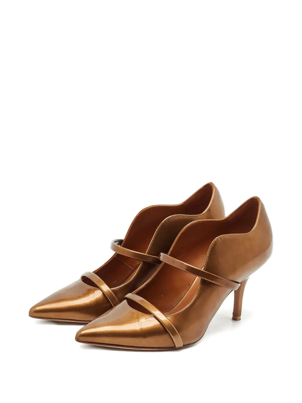 Malone Souliers Maureen strap patent leather pump shoes - Bruin