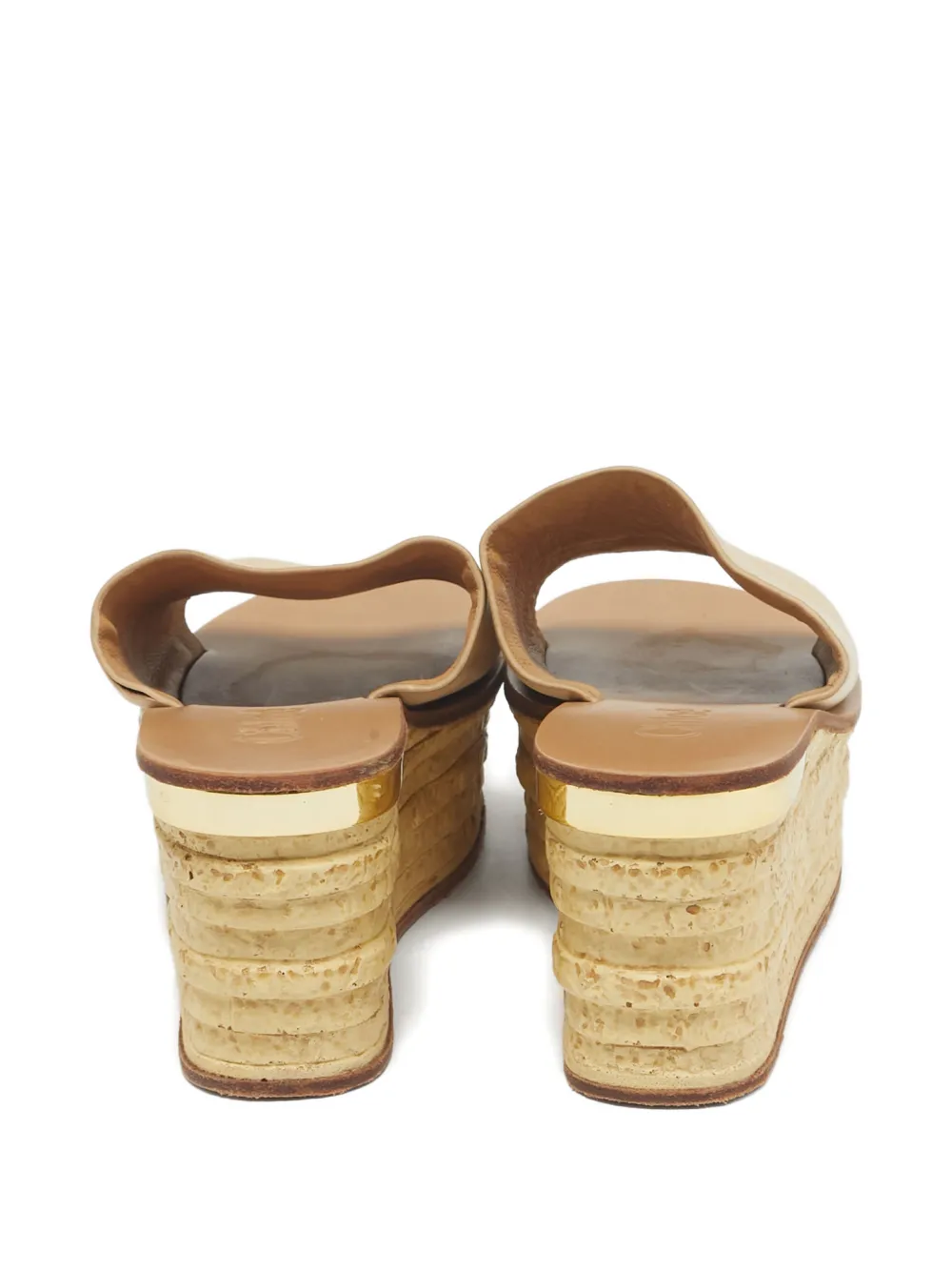 Chloé Pre-Owned wedge-heel sandals - Beige