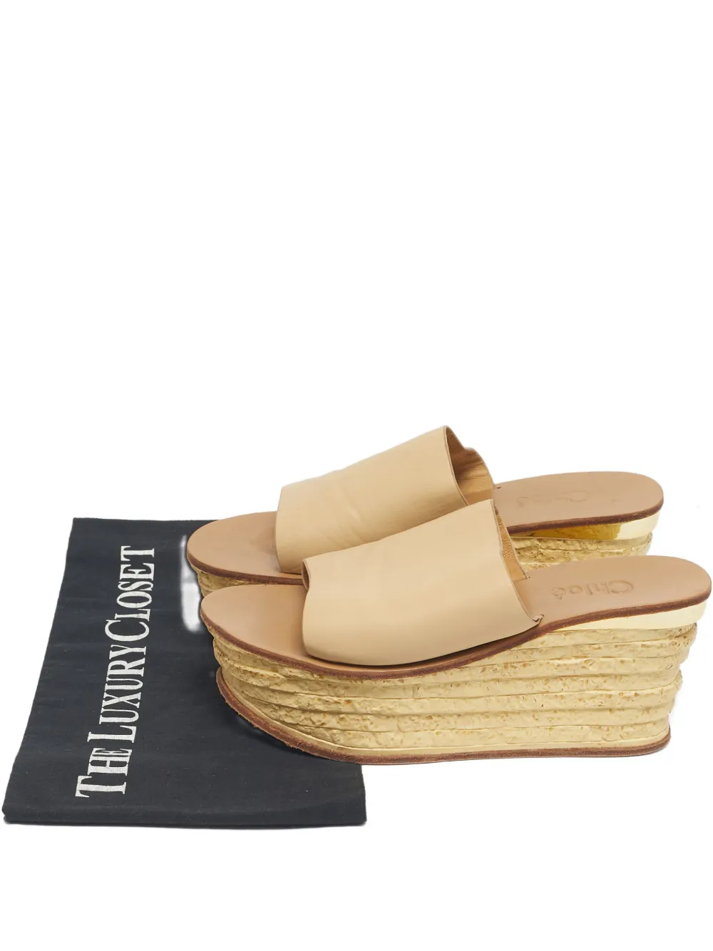 Pre-owned Chloé Wedge-heel Sandals In Neutral