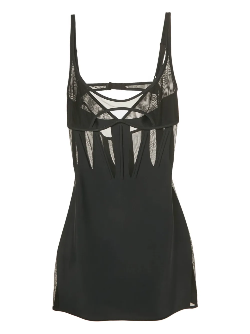 Thierry Mugler Pre-Owned cut-out detail mini dress - Nero