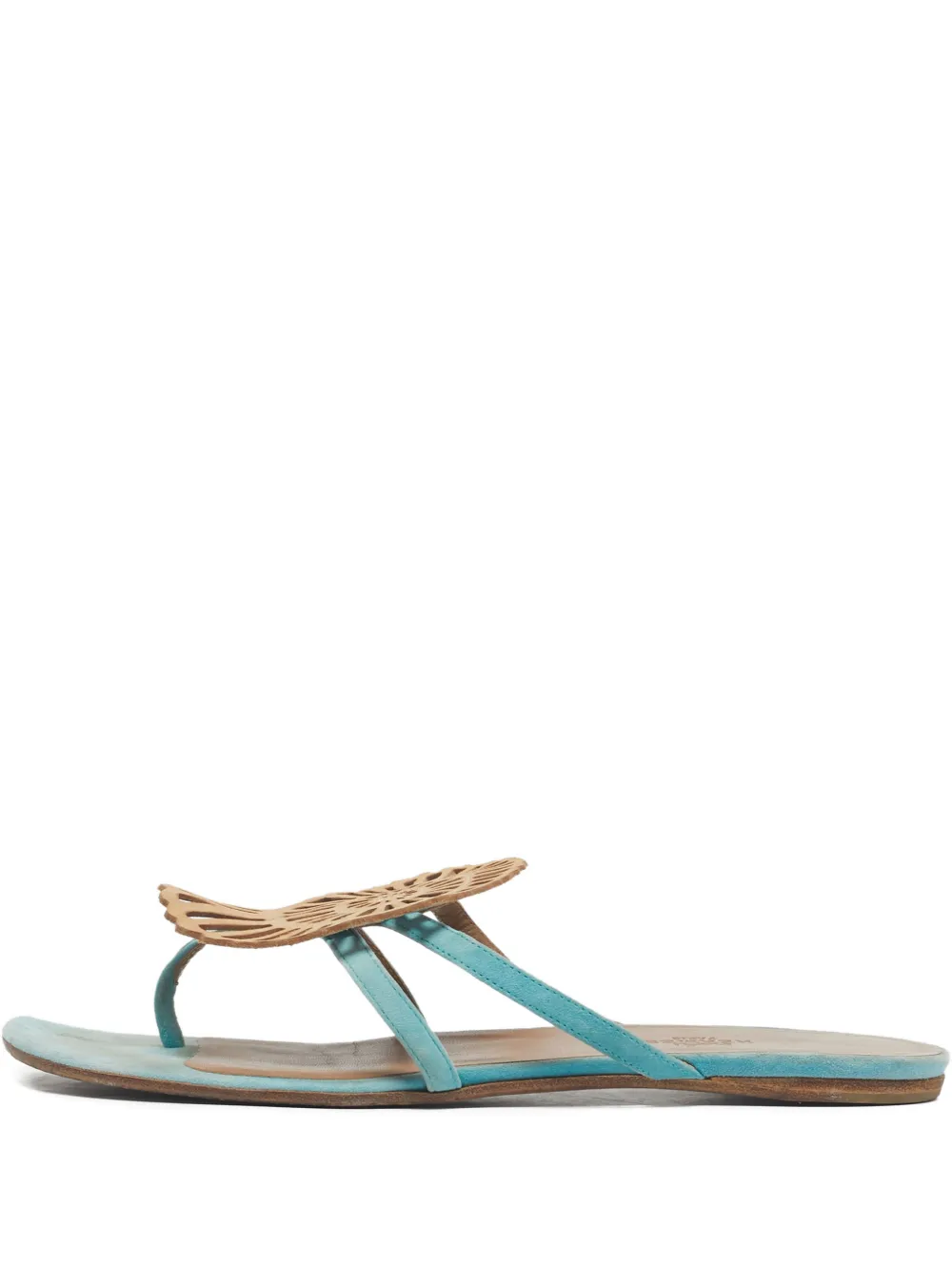Hermès Pre-Owned Nautilus intricate design flat sandals | Blue | Image 1