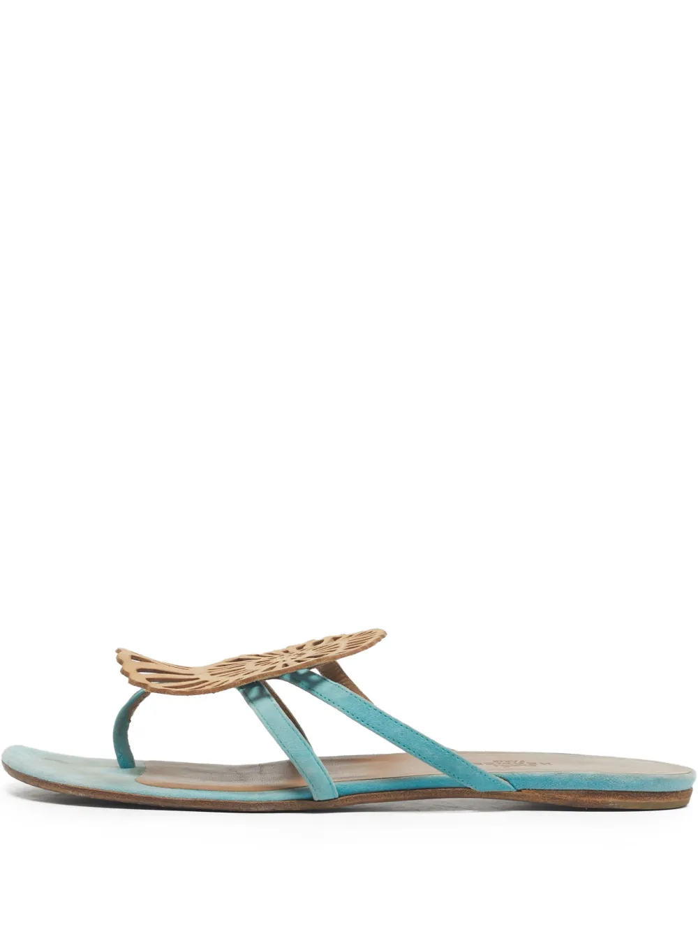 Hermès Pre-Owned Nautilus intricate design flat sandals | Blue | Image 1