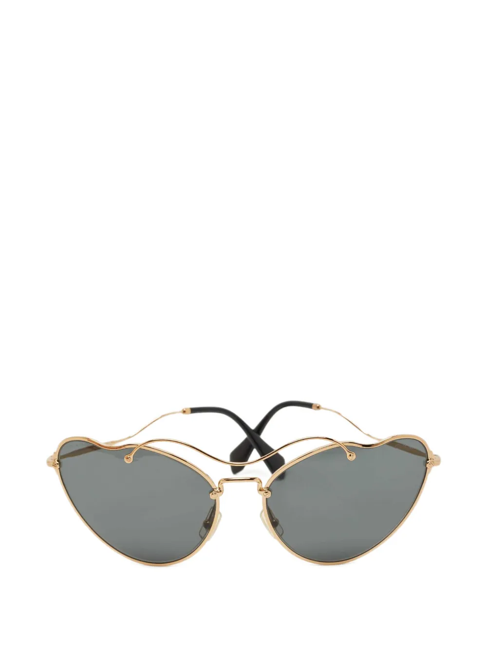 Pre-owned Miu Miu Butterfly Sunglasses In Gold