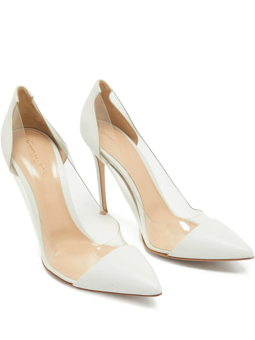 Gianvito Rossi plexi leather pumps - Bianco