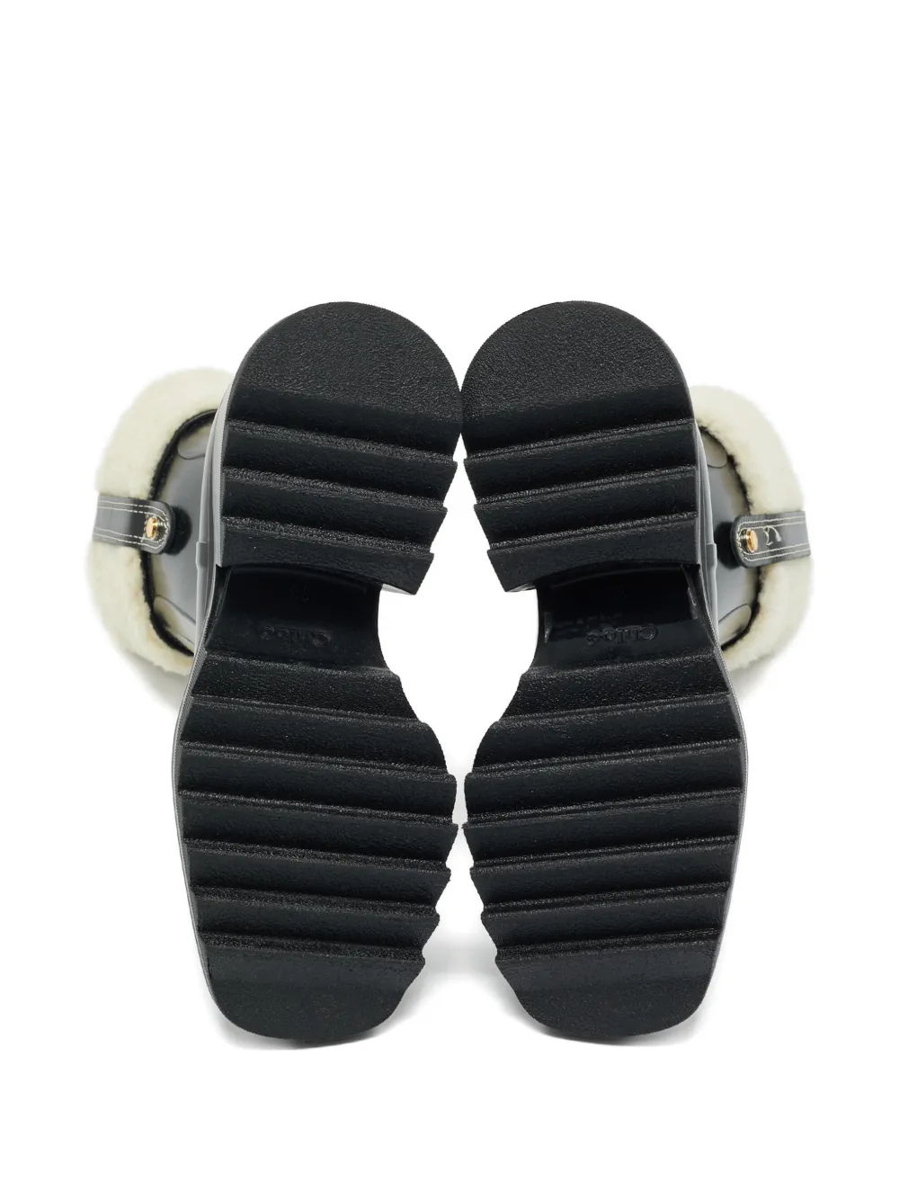 Chloé Pre-Owned Betty shearling rain boots - Zwart