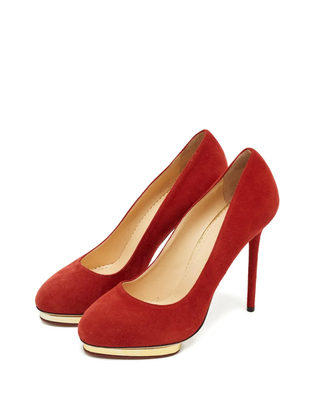 Charlotte Olympia Dolly suede pumps - Rood