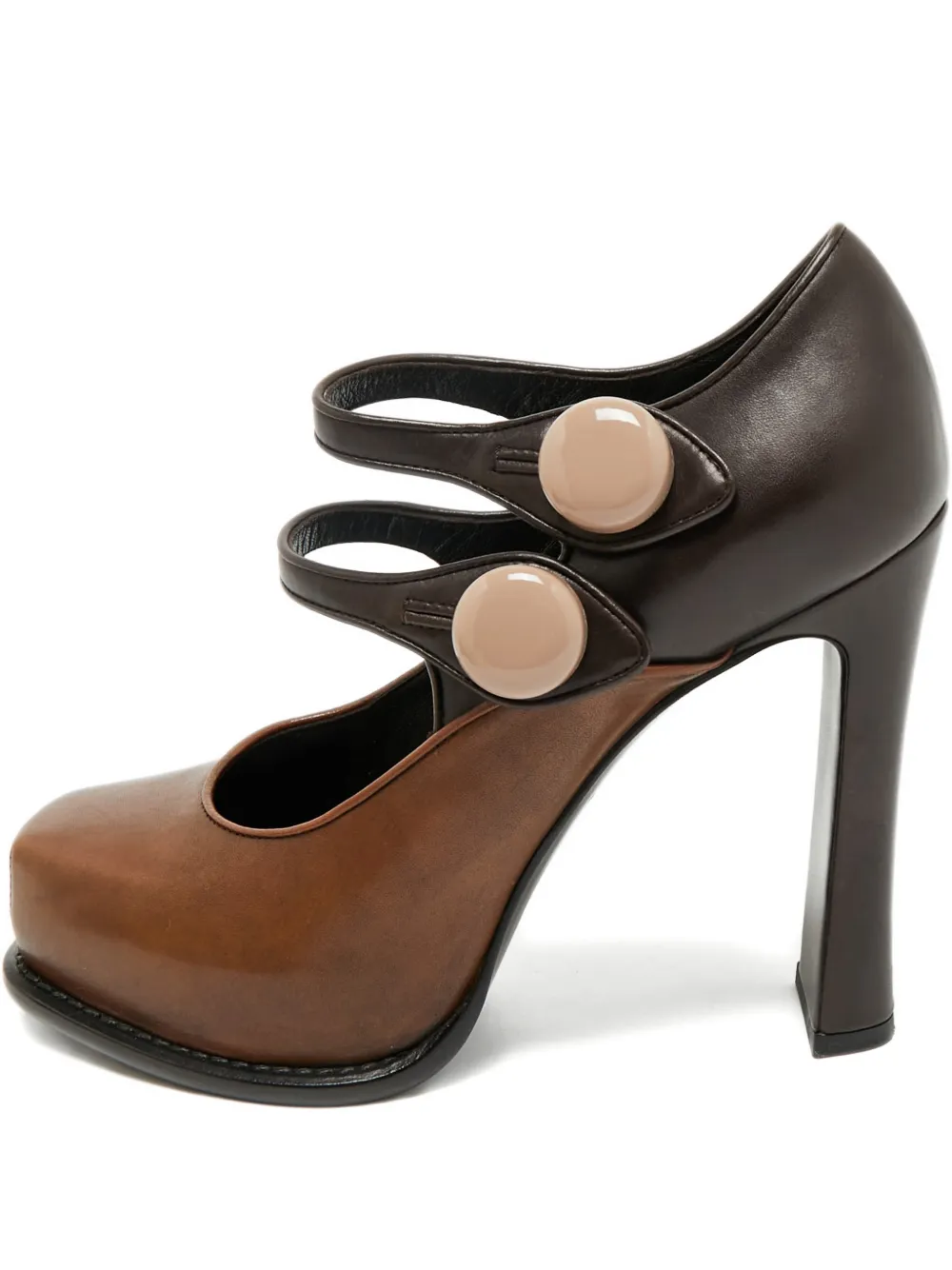 Louis Vuitton Pre-Owned Mary Jane platform two-tone pumps - Braun