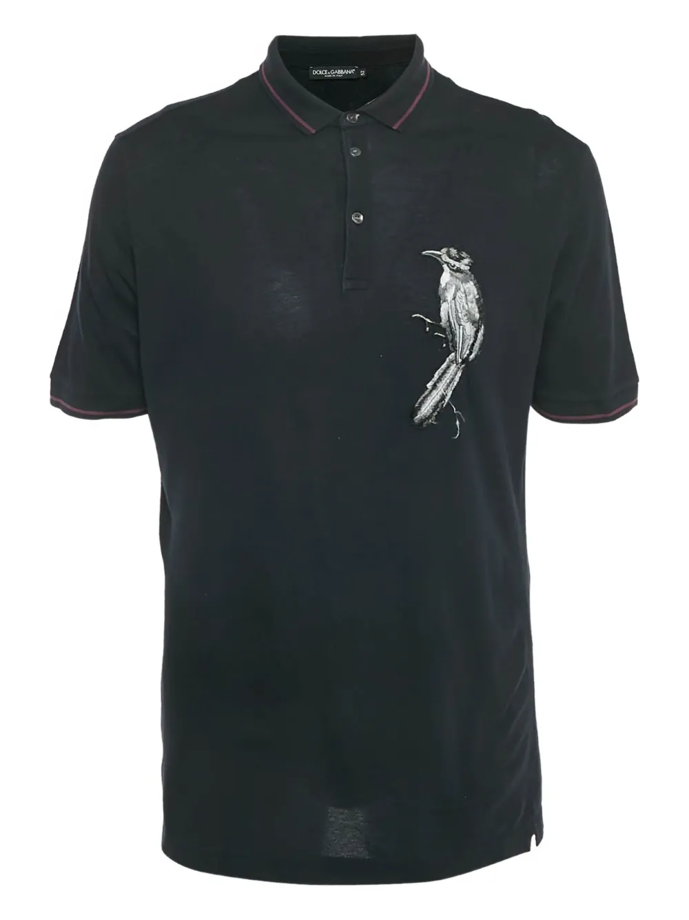 Dolce & Gabbana Pre-Owned bird-embroidery polo shirt – Black