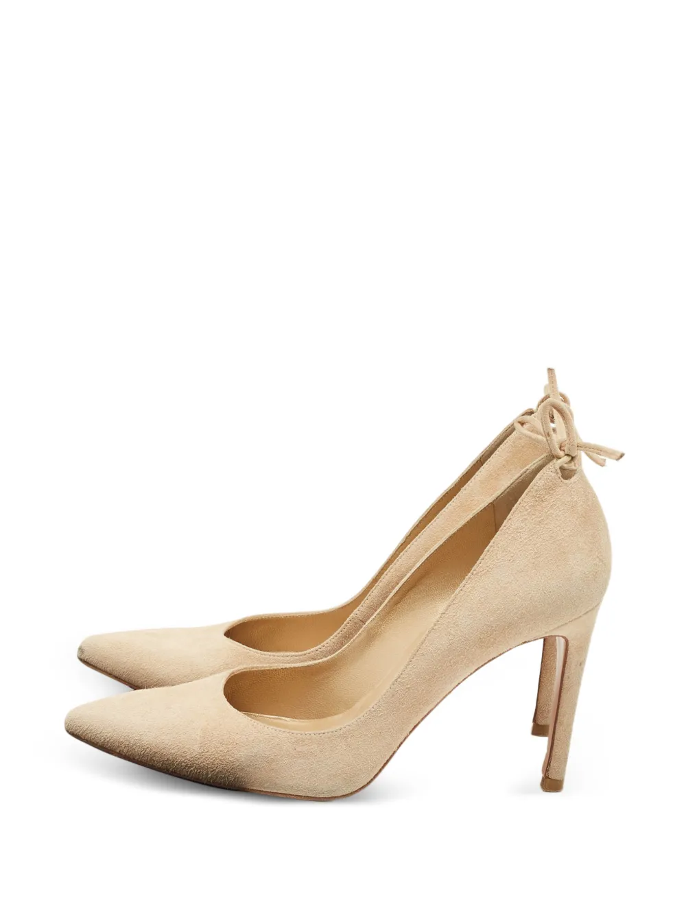 Stuart Weitzman pointed-toe suede pumps - Nude