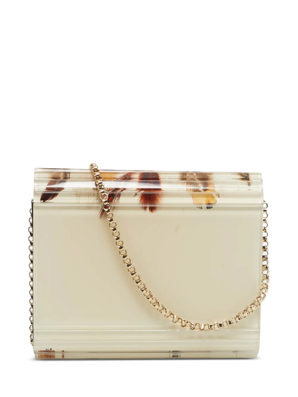 Jimmy Choo Pre-Owned Feather-Print chain clutch | Image 2
