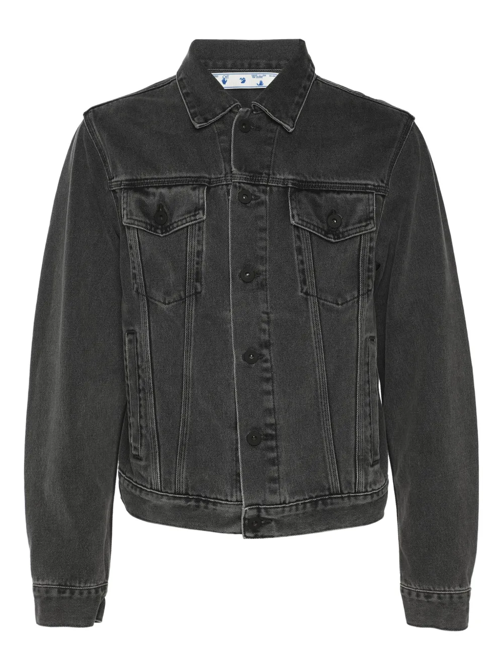 Off-White Pre-Owned Jeansjacke mit Logo-Print - Grau