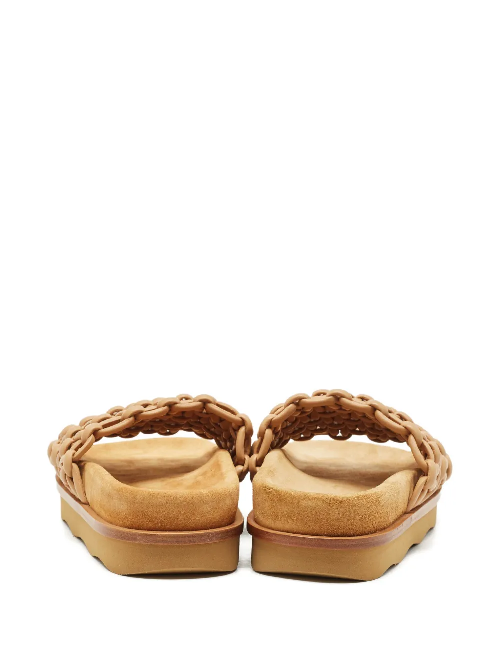 Chlo&eacute; Pre-Owned Kacey braided platform sandals - Beige