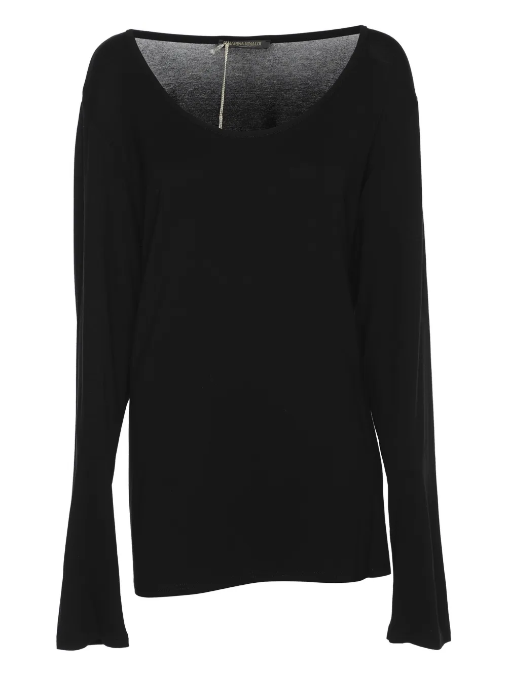Marina Rinaldi long-sleeved wide-neck top - Nero