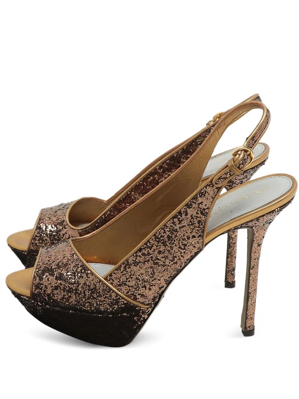 Sergio Rossi slingback platform sandals - Braun