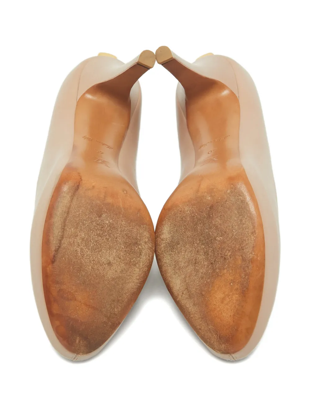 Louis Vuitton Pre-Owned Oh Really! peep-toe leather heeled pumps - Beige