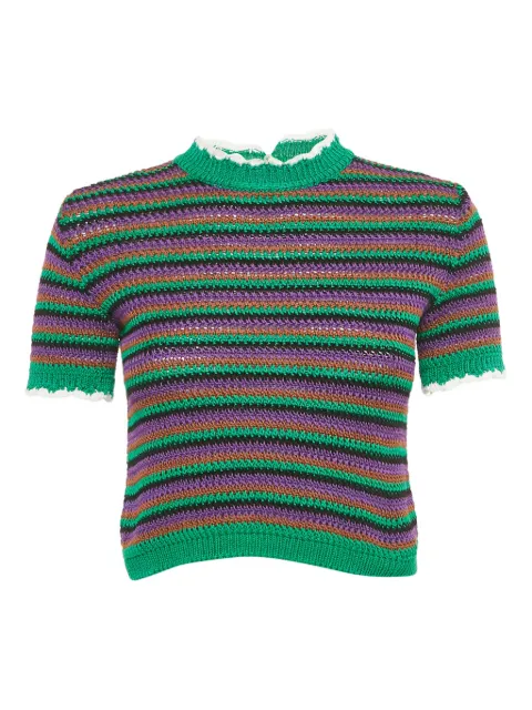 Miu Miu Pre-Owned crochet striped top