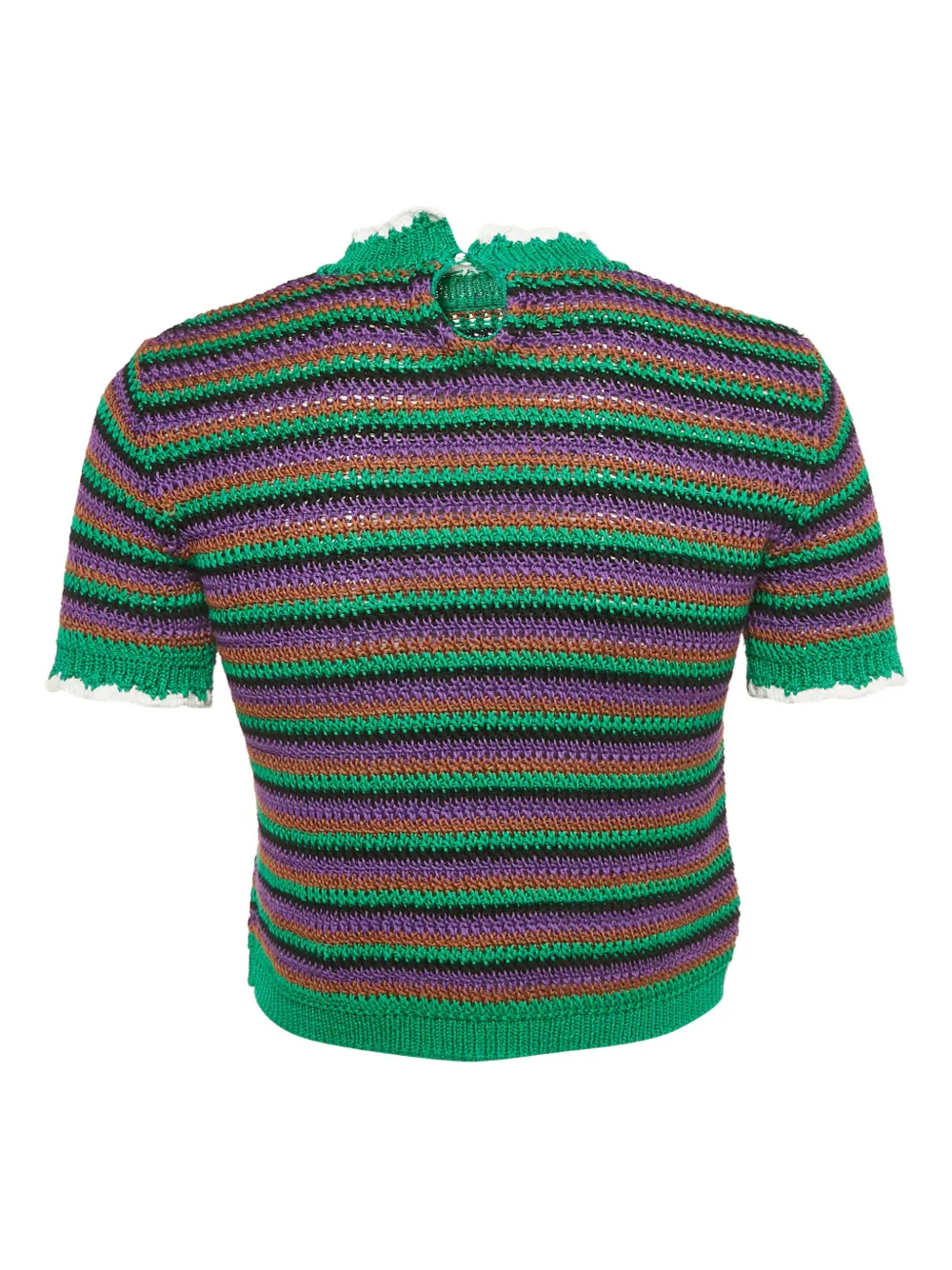 Miu Miu Pre-Owned crochet striped top | Image 2