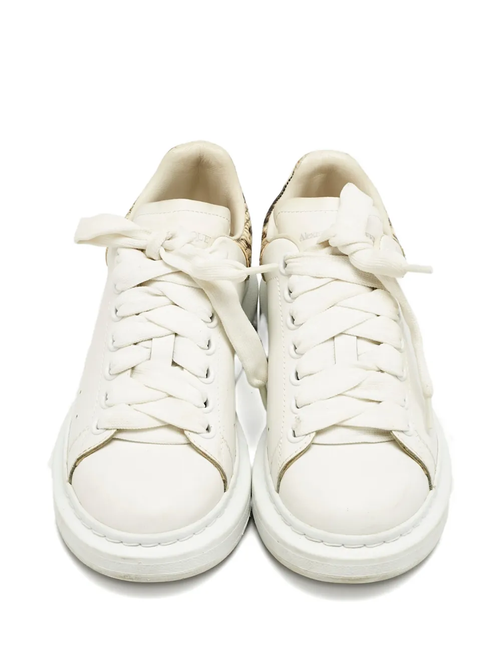 Alexander McQueen Pre-Owned python-embossed-leather oversized sneakers - Wit