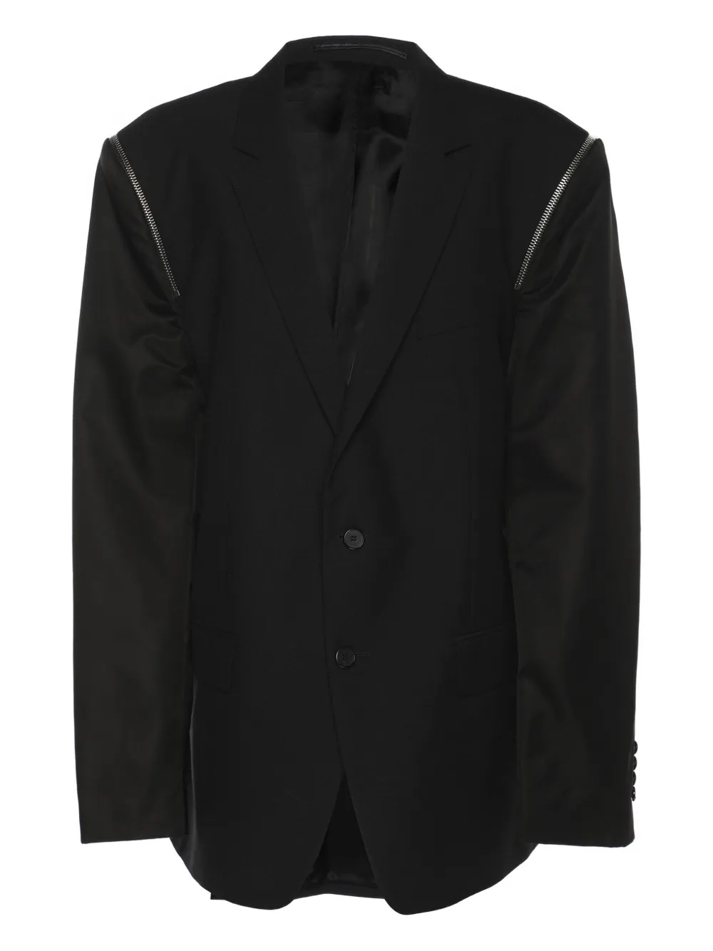 Pre-owned Givenchy Zip-detail Oversized Blazer In Black