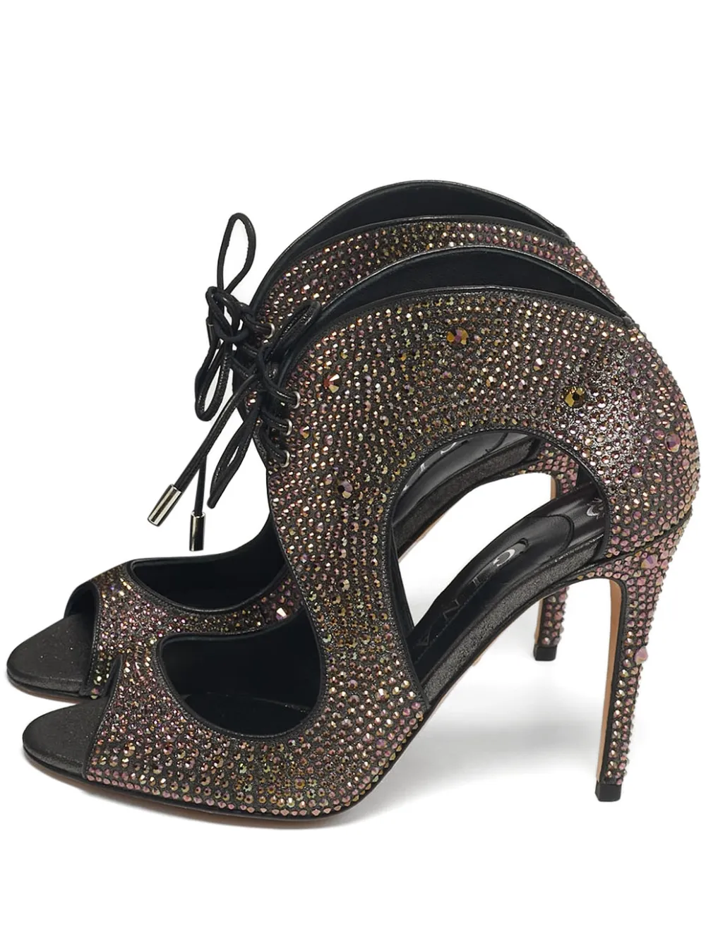 Gina Metallic crystal sandal 13.5 - Schwarz