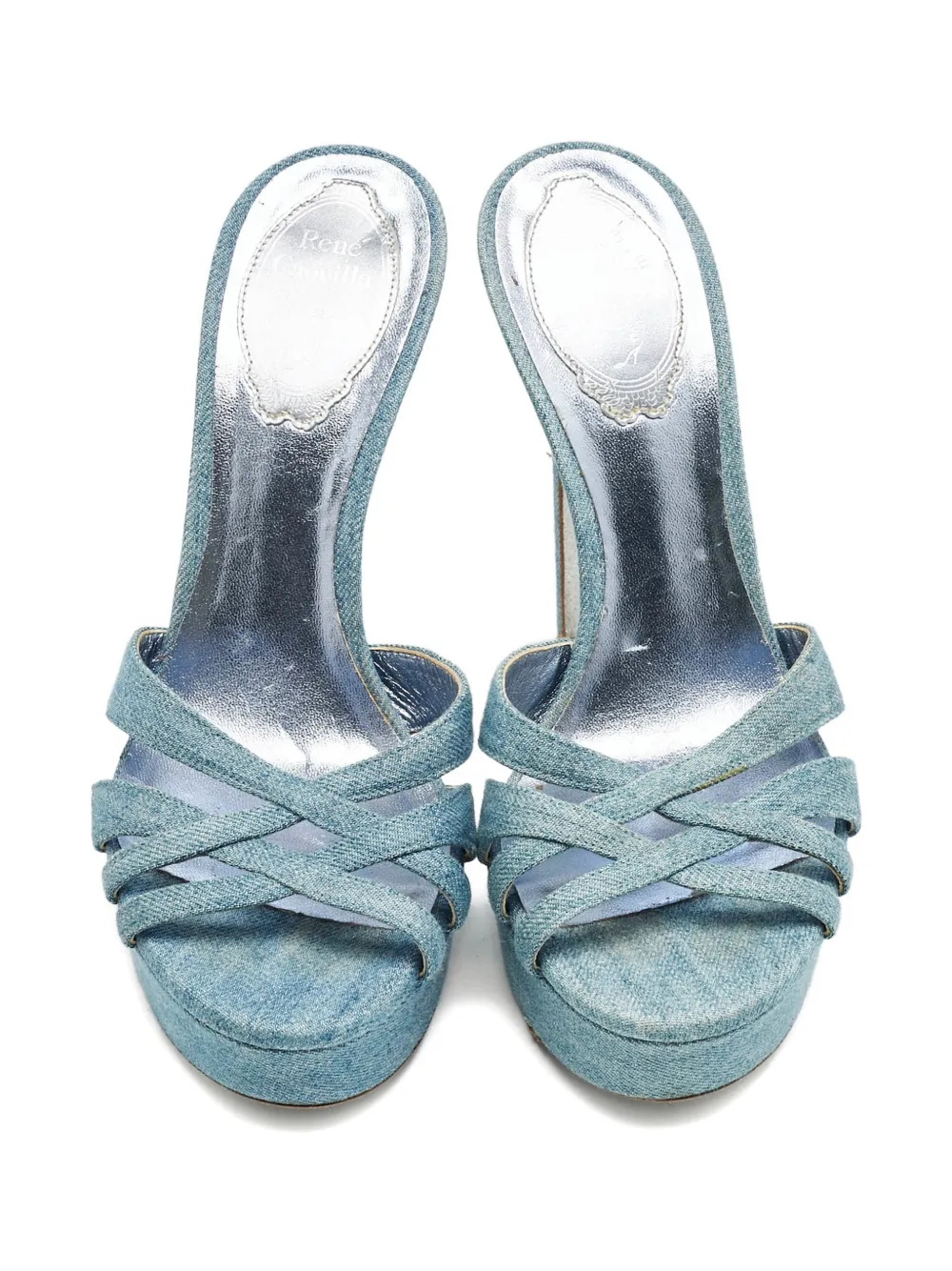 René Caovilla open-toe platform sandals - Blauw