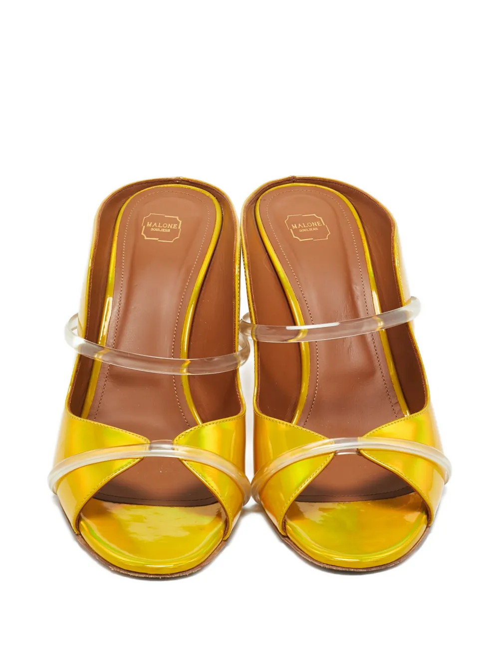 Malone Souliers Norah iridescent block-heel sandals - Geel