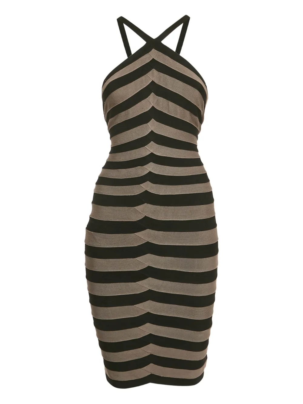 Hervé Léger Pre-Owned striped-pattern midi dress | Black | Image 1