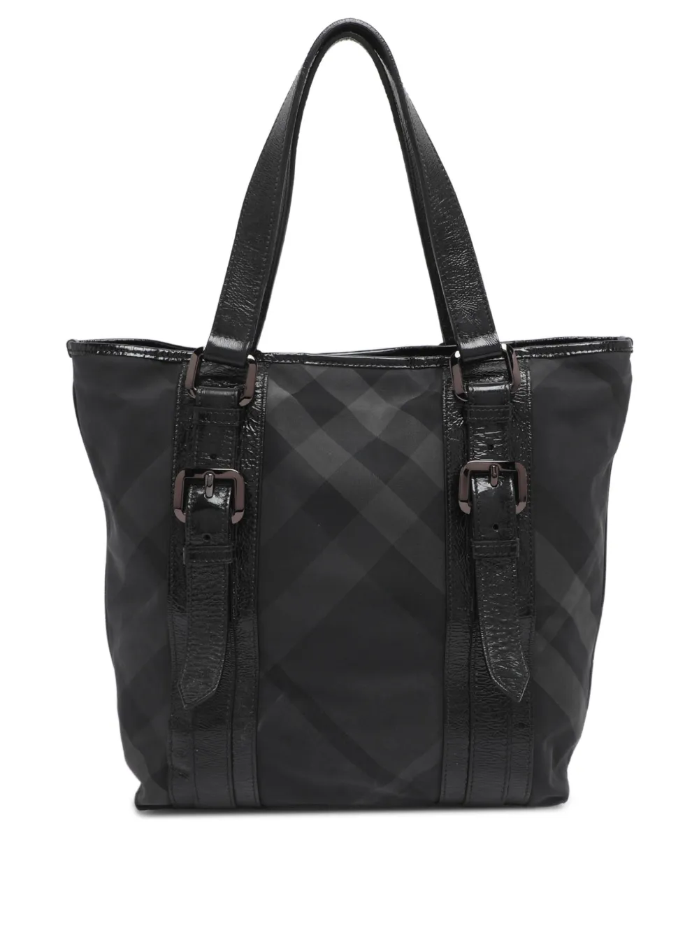 Burberry Pre-Owned Lowry check buckle tote bag - Nero