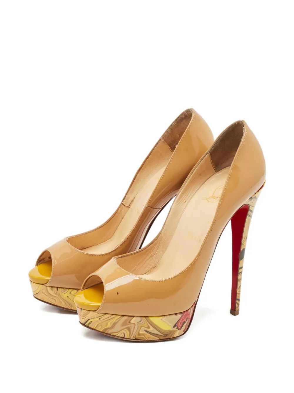 Christian Louboutin Pre-Owned Lady Peep platform pumps - Beige
