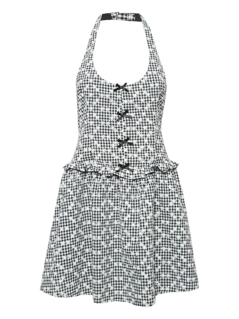 For Love And Lemons floral-print embroidered mini dress - Bianco