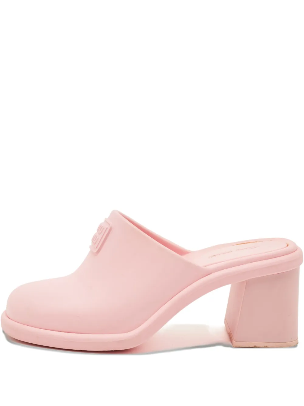 Miu Miu Pre-Owned logo-embossed mules | Pink | Image 1