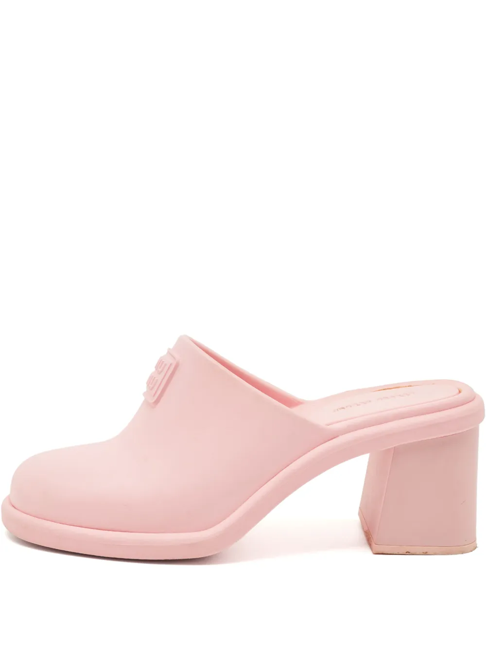 Miu Miu Pre-Owned logo-embossed mules | Pink | Image 1