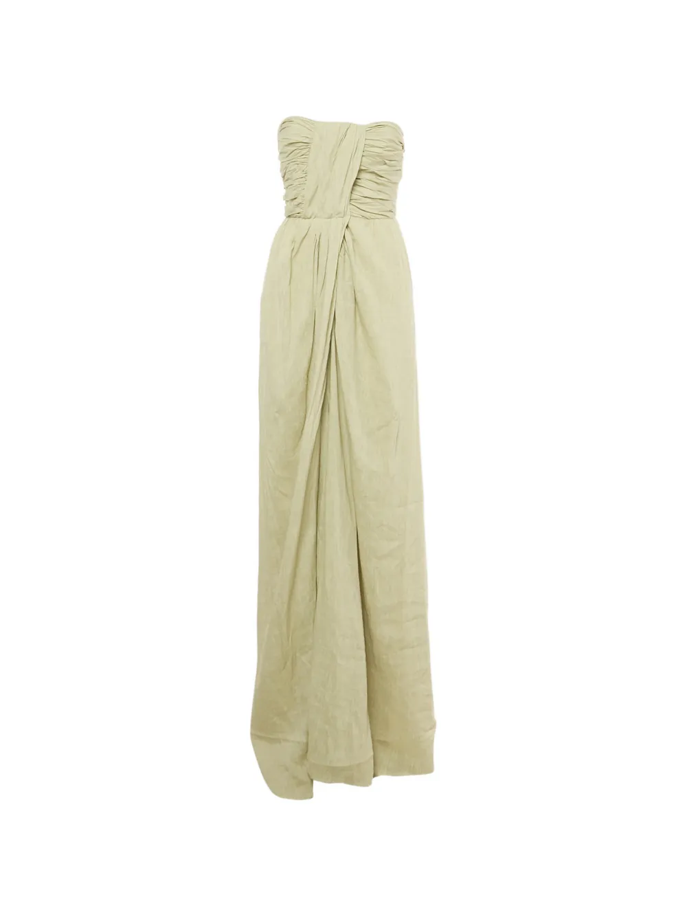 Alberta Ferretti Vintage gathered strapless maxi dress - Green