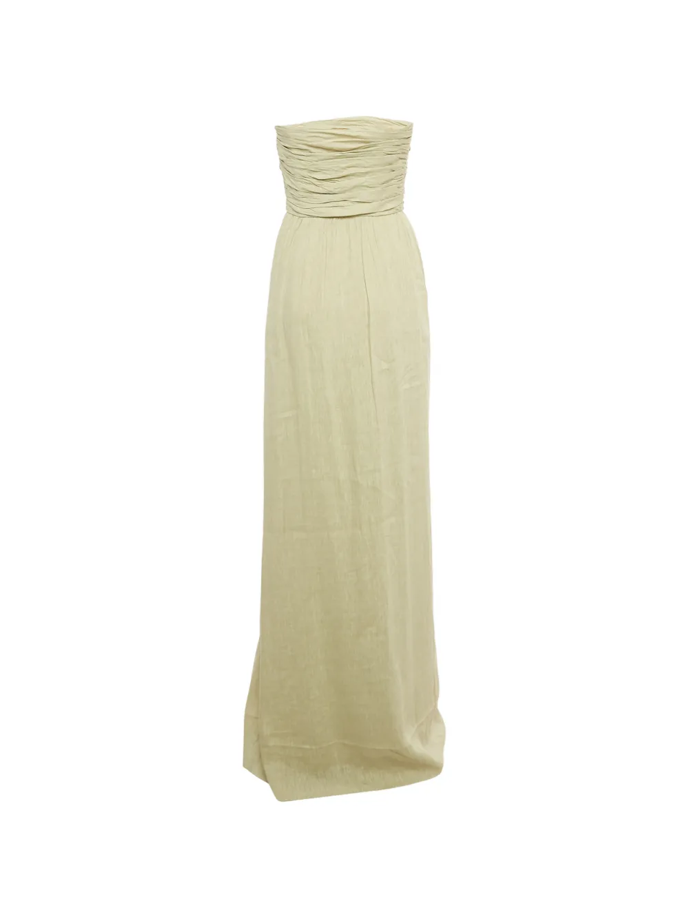 Alberta Ferretti Vintage gathered strapless maxi dress - Groen