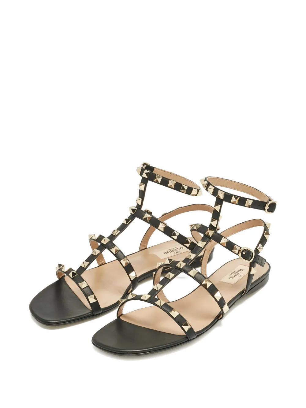 Valentino Garavani Pre-Owned rockstud leather sandals - Zwart