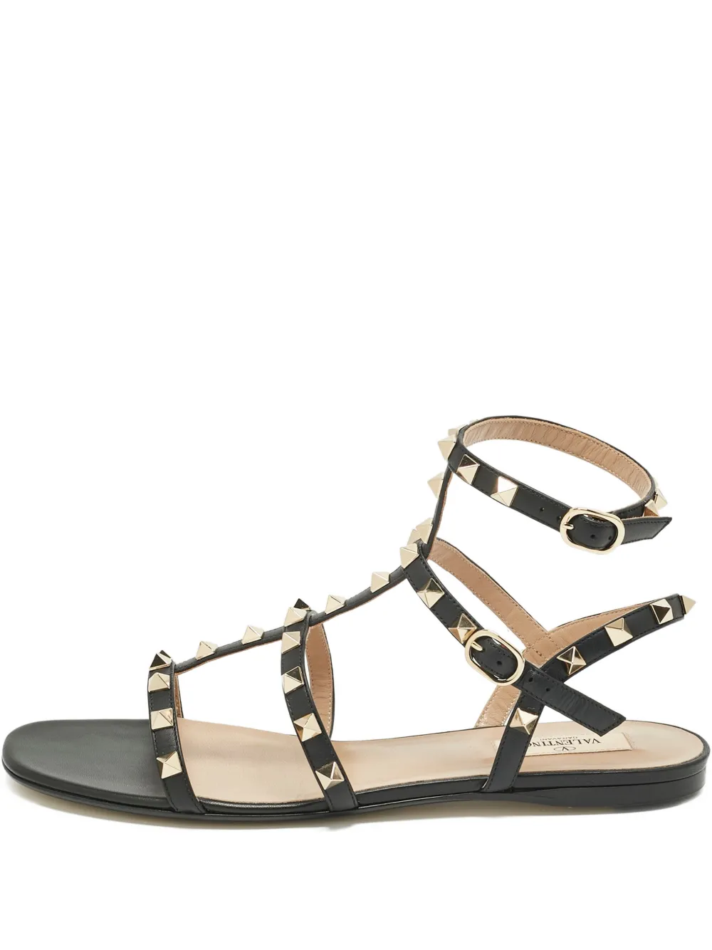 Valentino Garavani Pre-Owned rockstud leather sandals - Schwarz