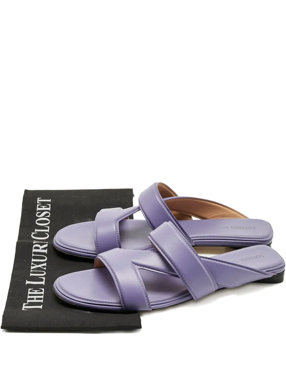 Pre-owned Bottega Veneta Leather Strap Sandals In Purple