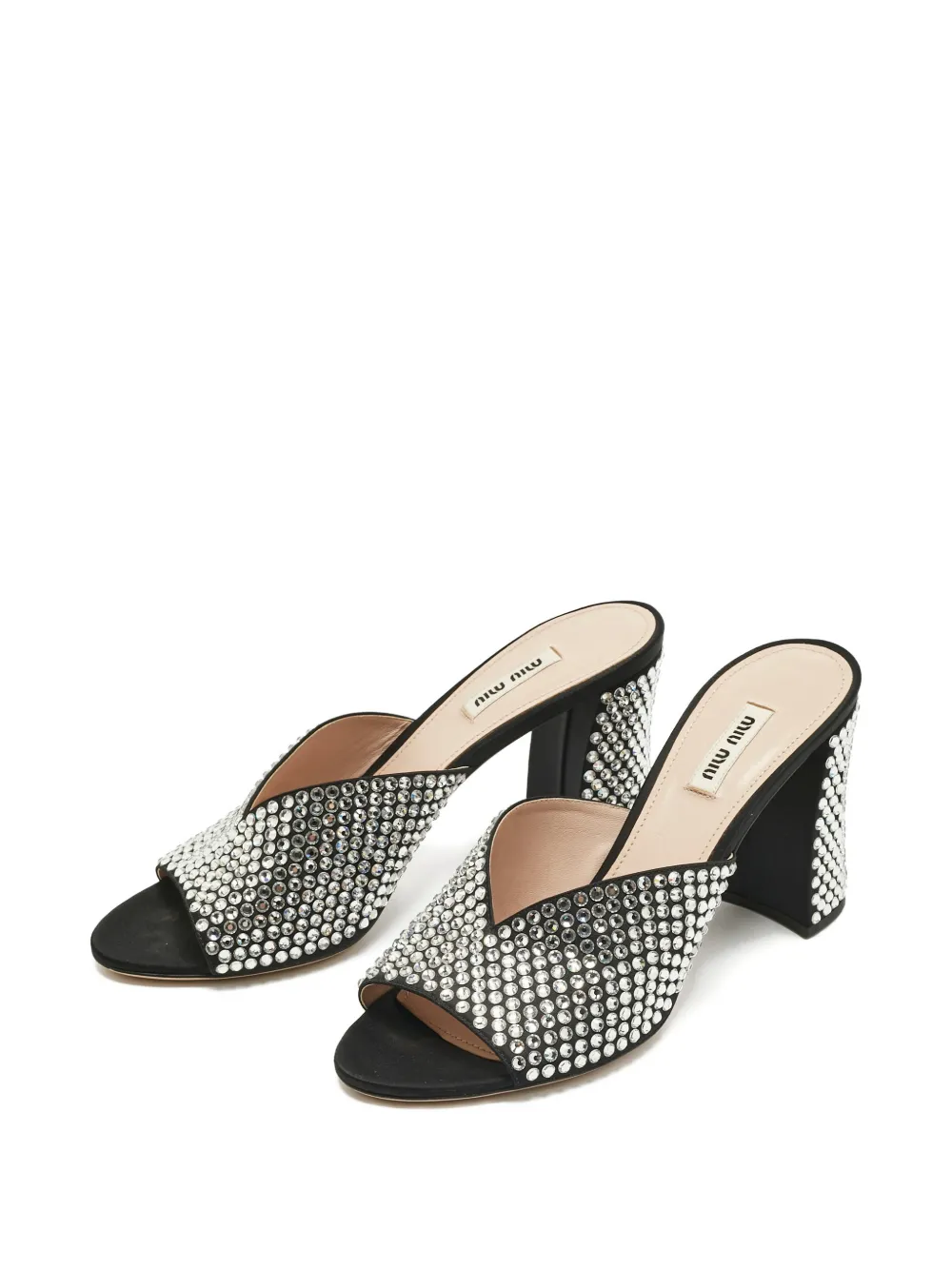 Miu Miu Pre-Owned crystal-embellishment sandals - Zwart