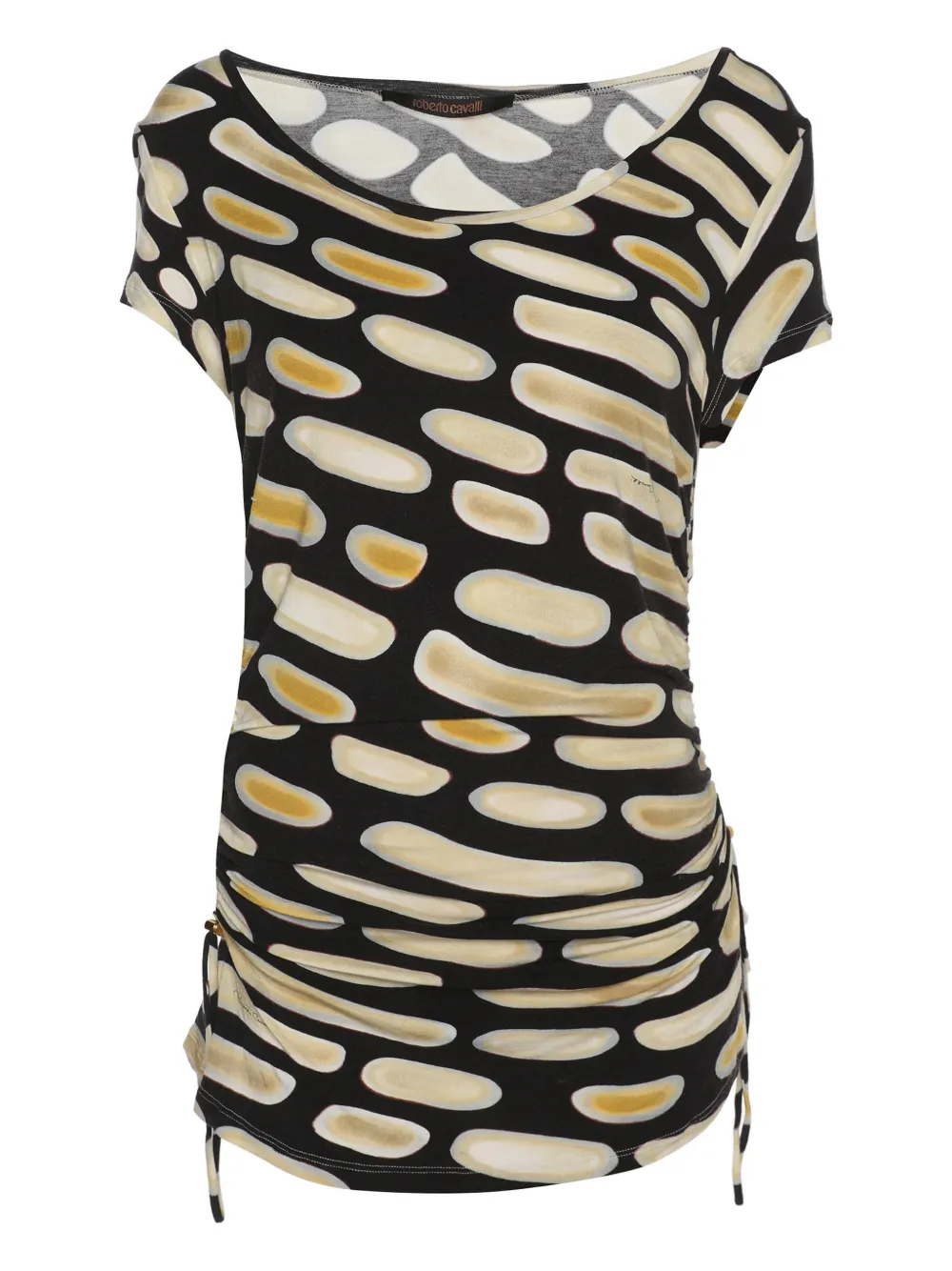 Roberto Cavalli Top con ruches - Nero