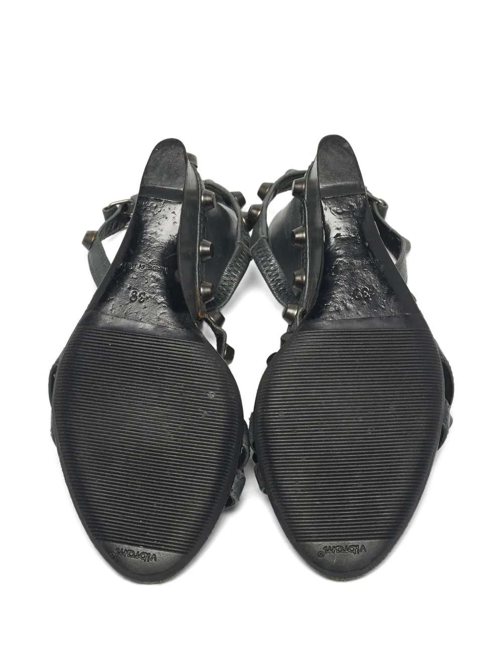 Pre-owned Balenciaga Arena Wedge-heel Sandals In Green