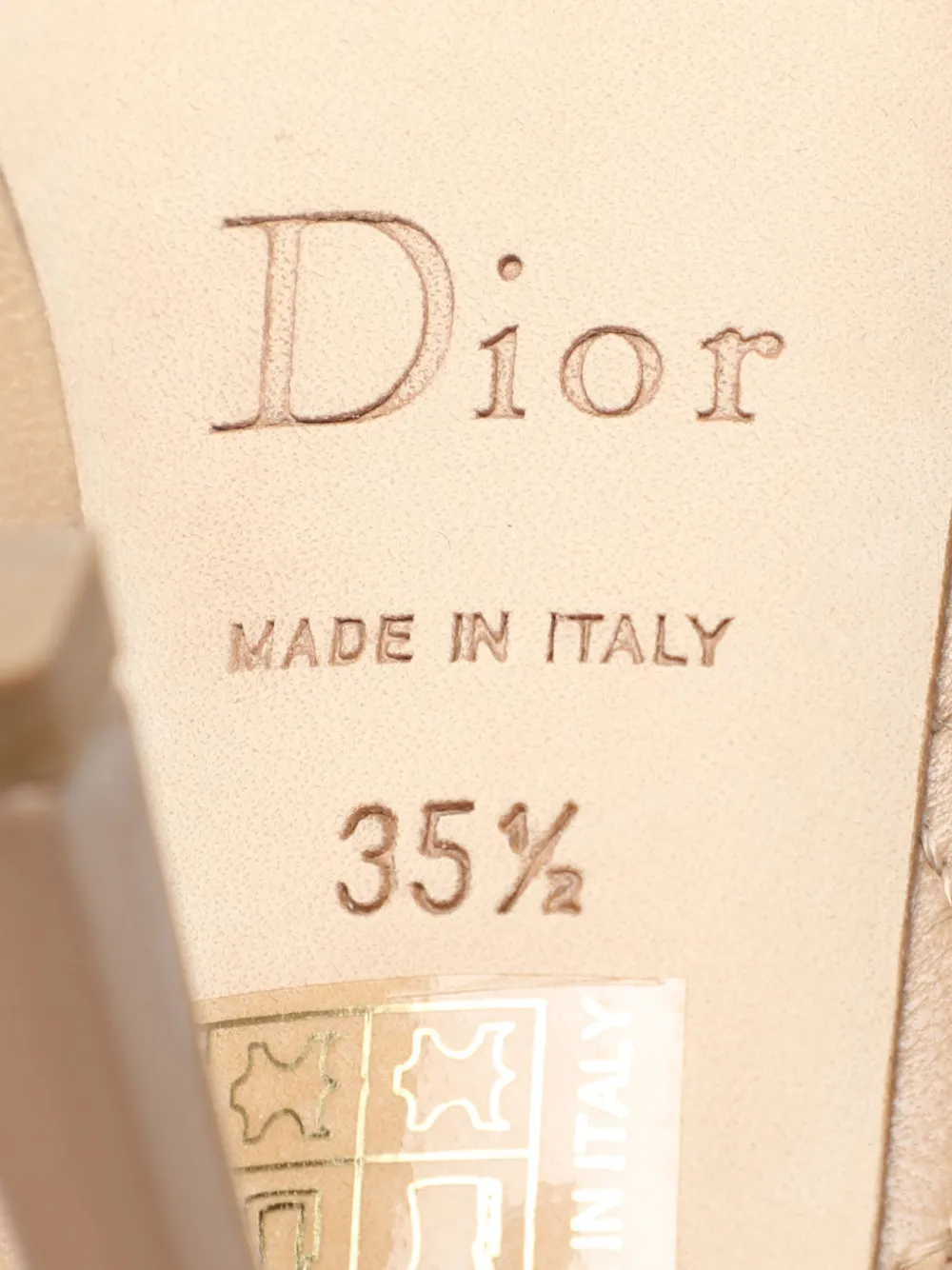 Pre-owned Dior Clair Cannage Sandals In Neutral
