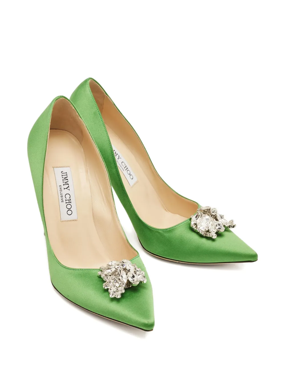 Jimmy Choo Pre-Owned Manda crystal-embellishment pumps - Groen