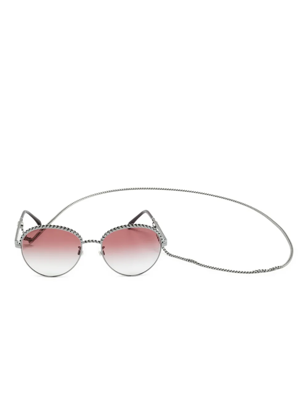CHANEL Pre-Owned 4242 chain round sunglasses - Argento