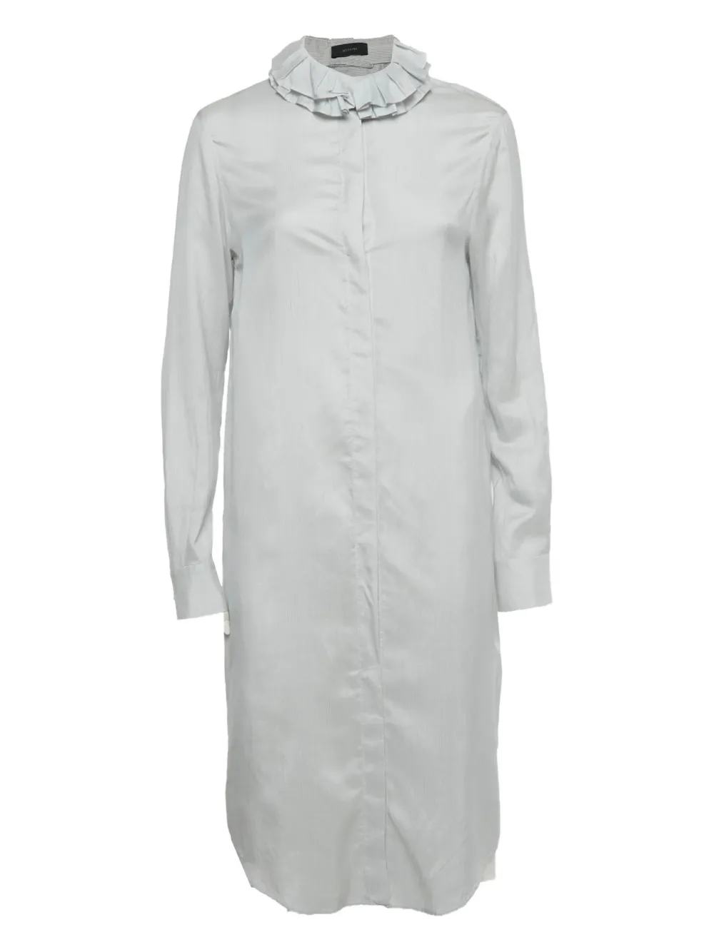 JOSEPH shirt silk striped ruffle dress - Bianco