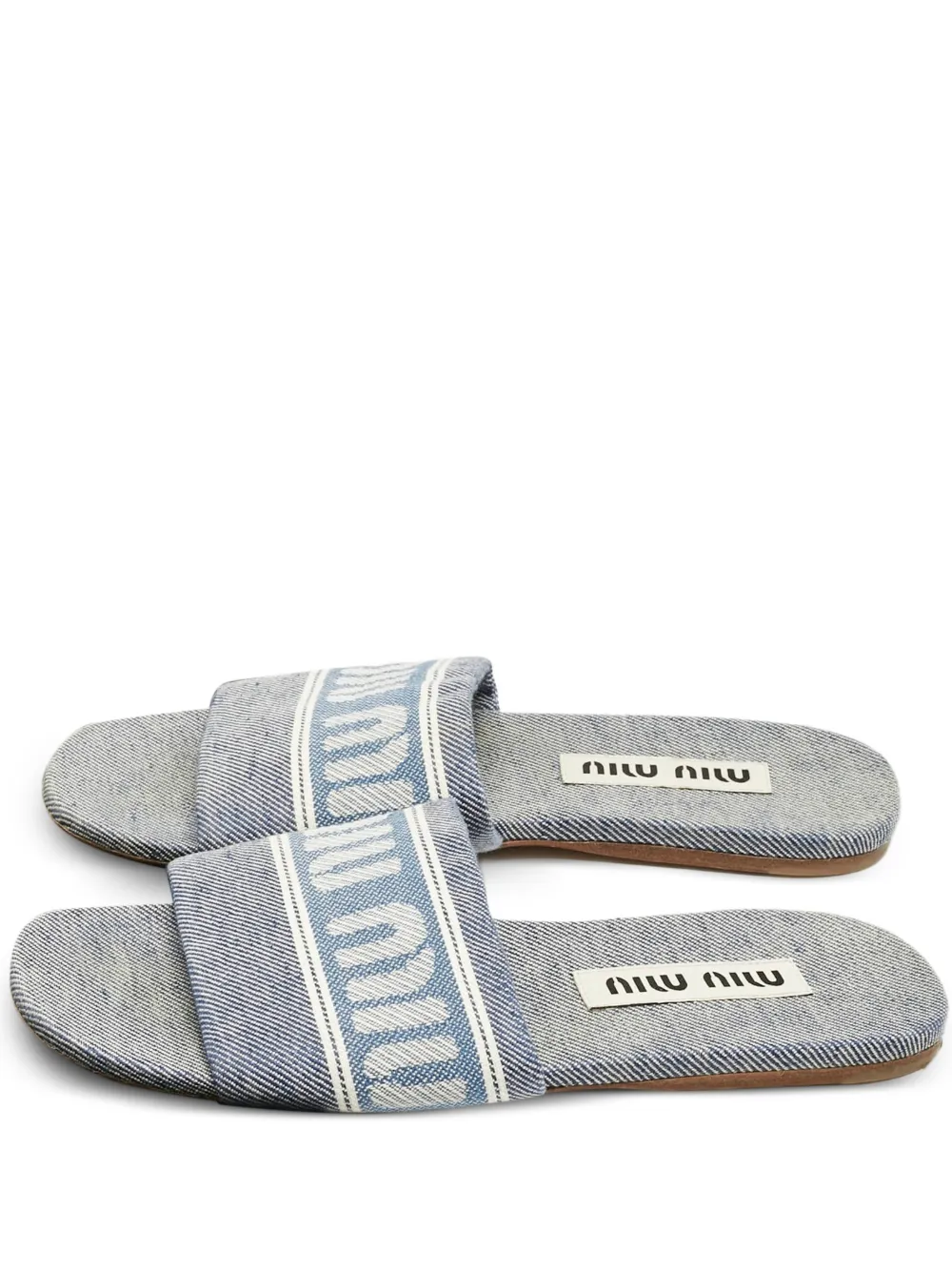 Miu Miu Pre-Owned denim logo sandals | Blue | Image 1