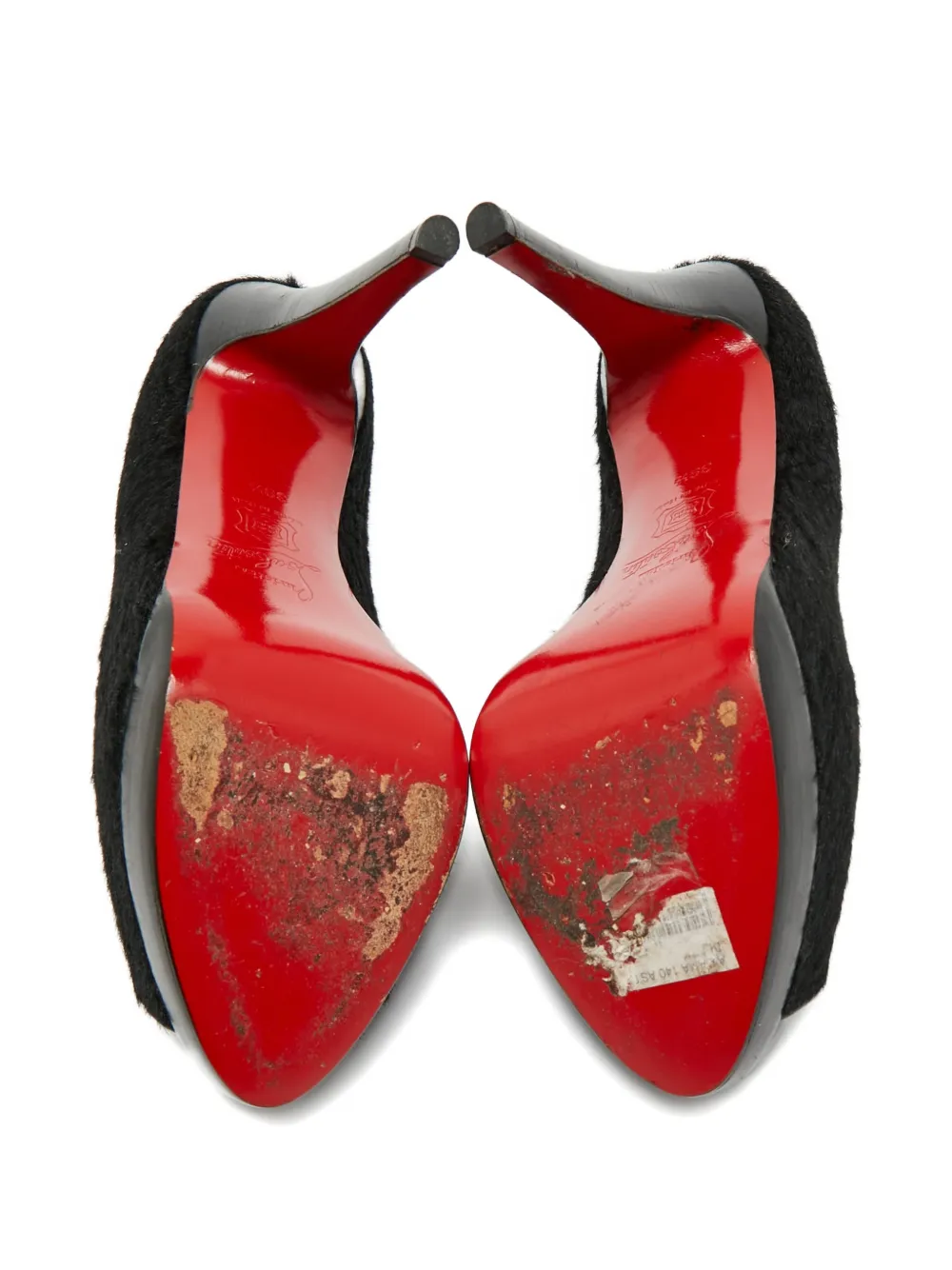 Christian Louboutin Pre-Owned peep-toe platform sandals - Zwart