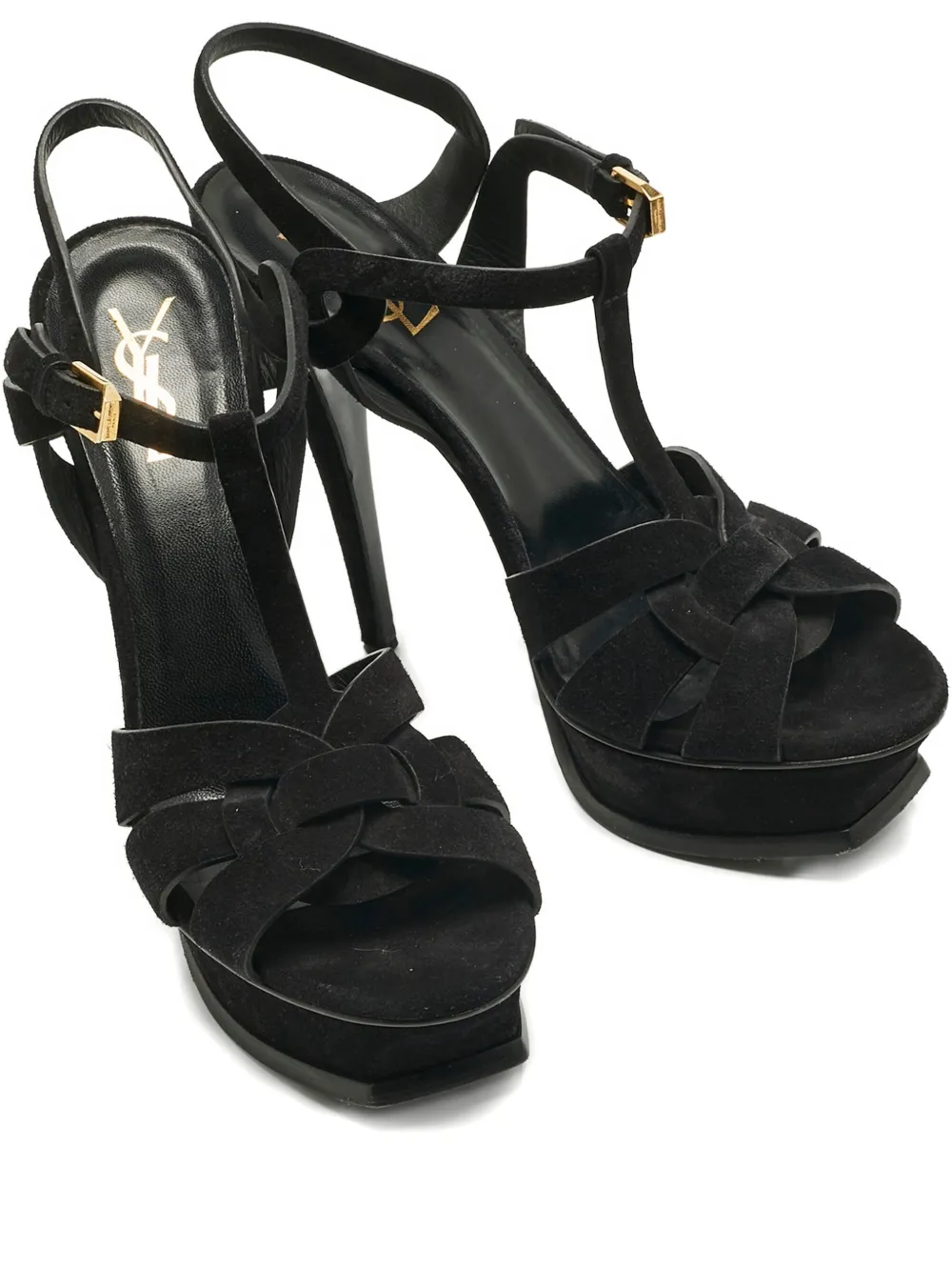 Pre-owned Saint Laurent Knot-detail Sandals In Black