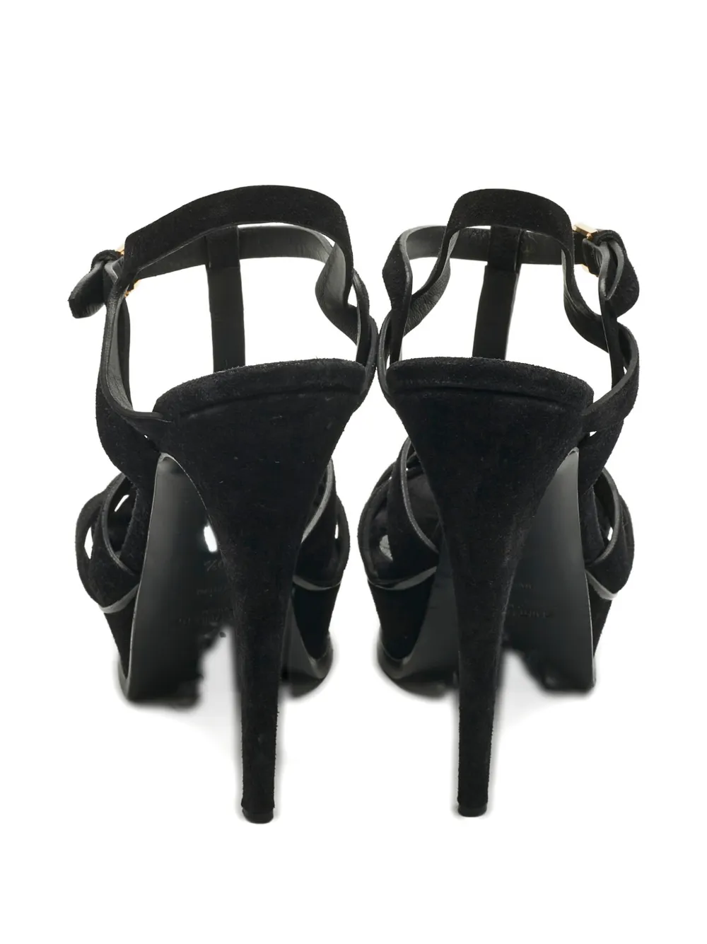Saint Laurent Pre-Owned knot-detail sandals - Zwart